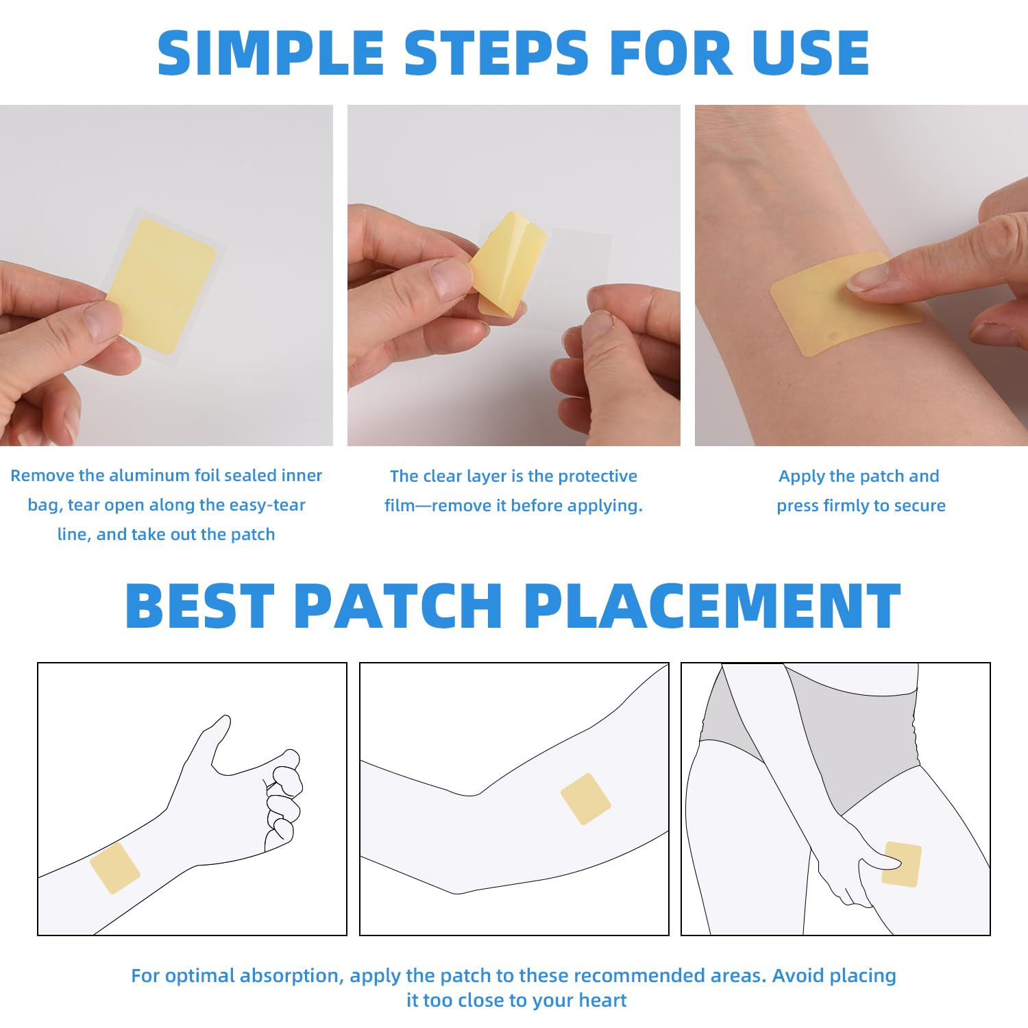 NiEnjoy transdermal patch applied to skin for steady release