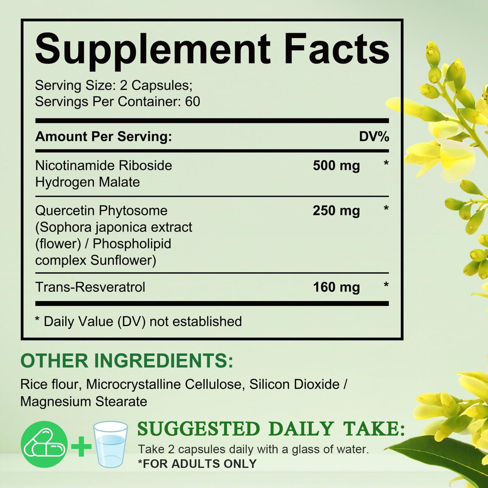 NIFEISHI NAD capsules package highlighting 910mg NAD+ blend for vitality