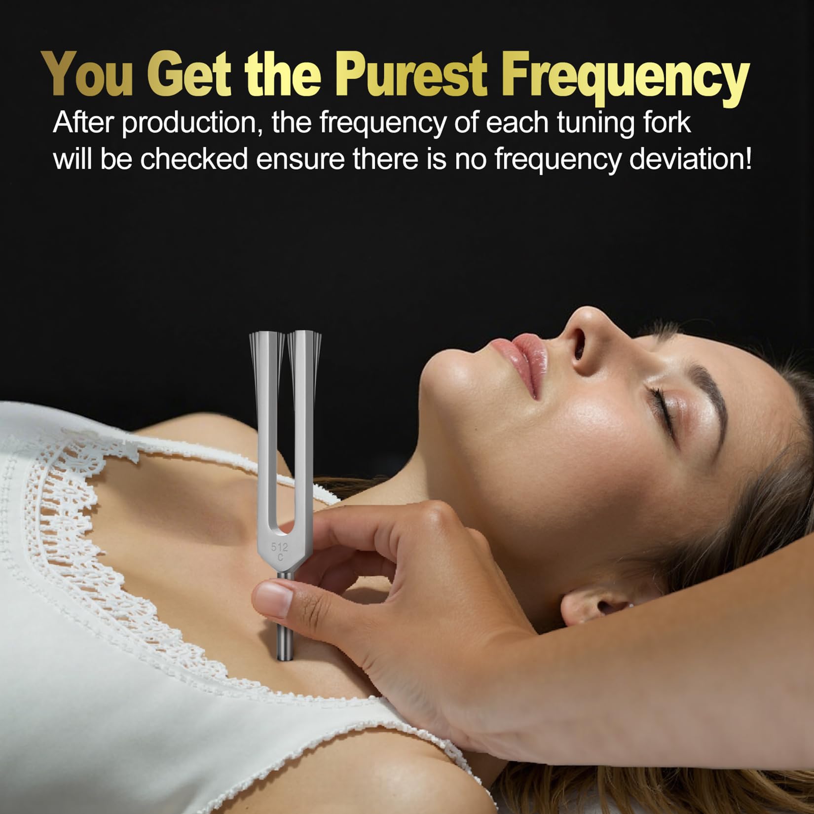 NIFUYOP 256Hz tuning fork with hex wrench for precise setup and energy work.