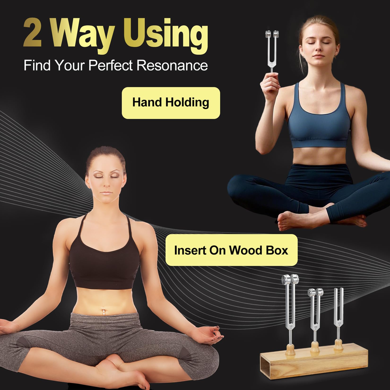 NIFUYOP complete tuning fork kit in a sturdy storage case.