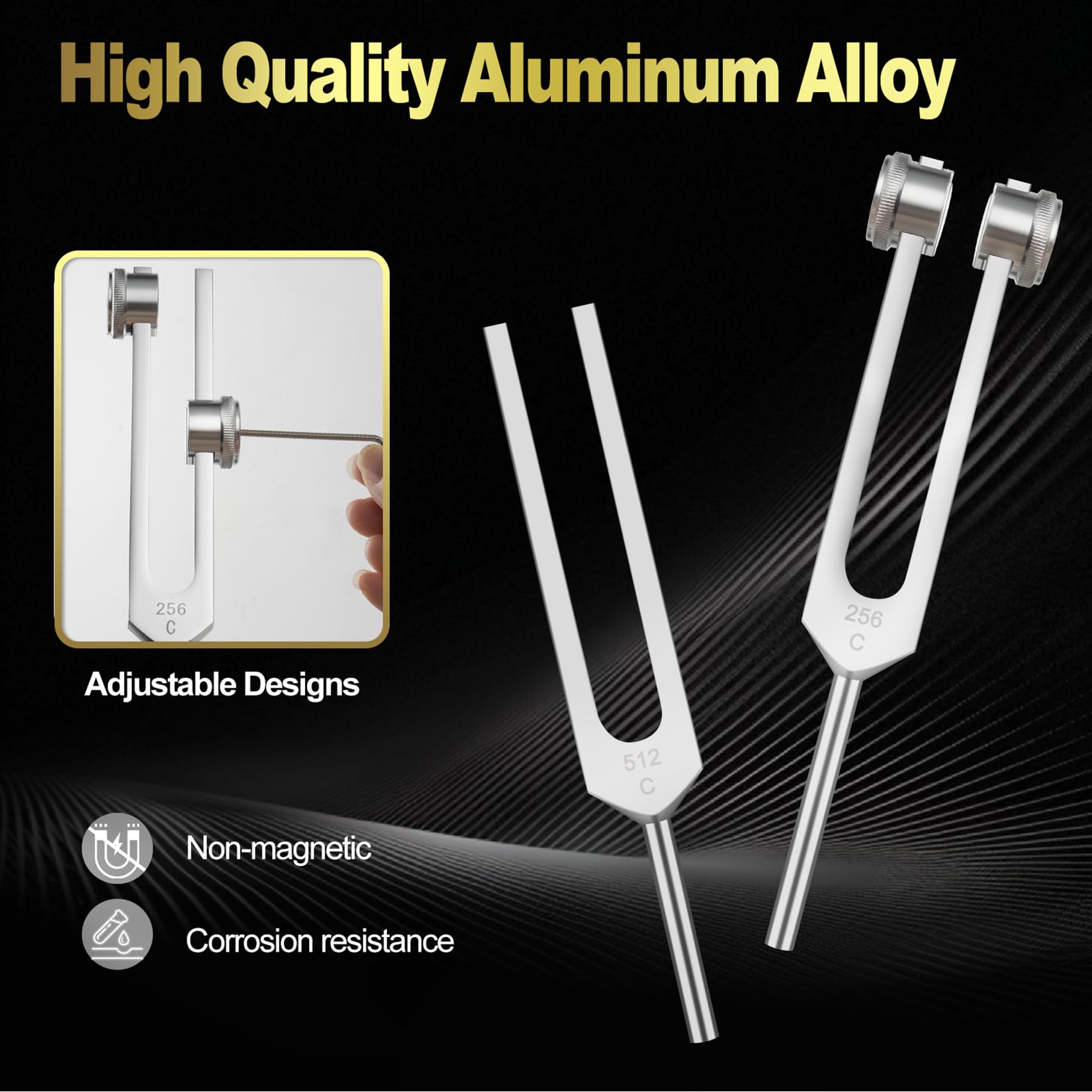 Mallet and hex wrench included with NIFUYOP tuning forks.