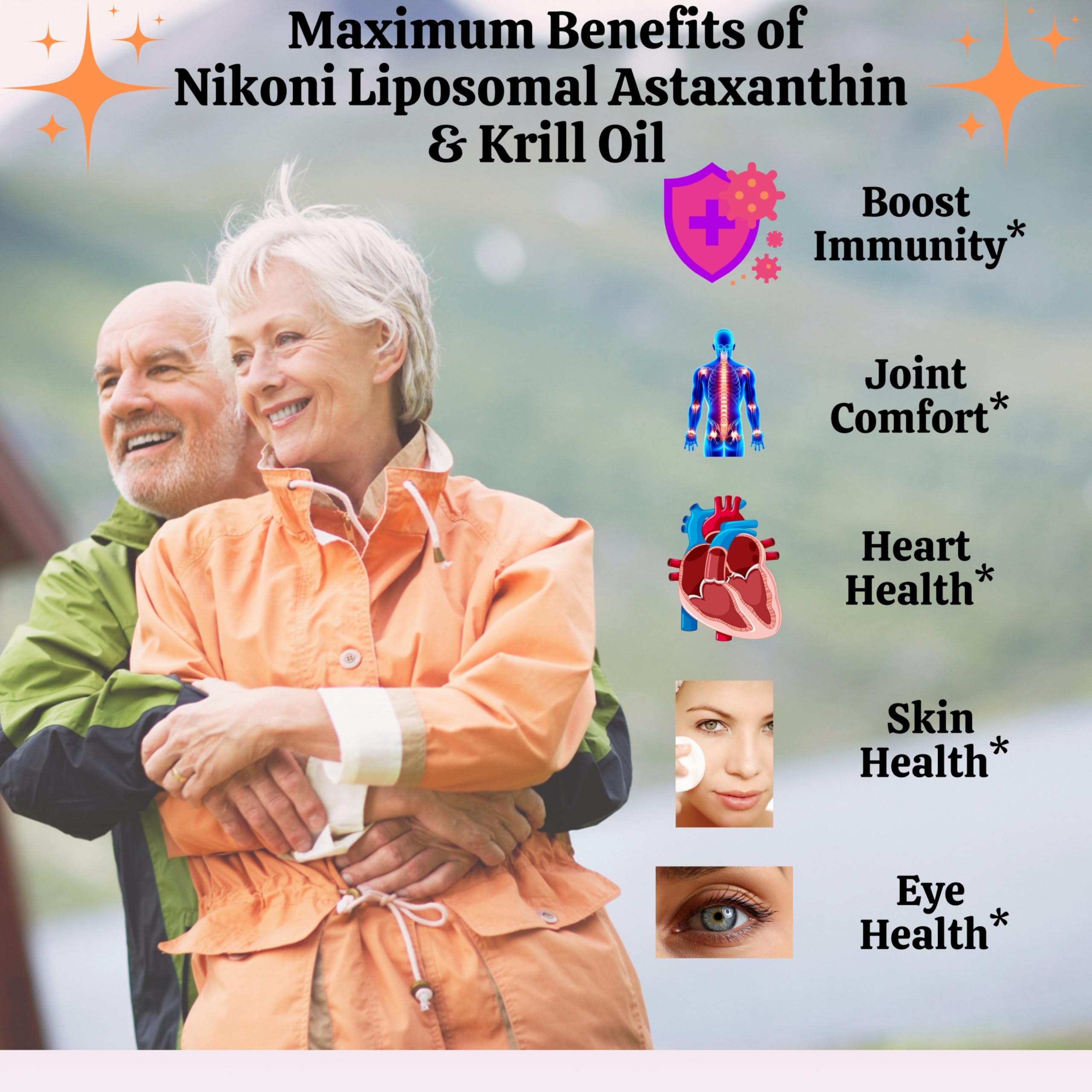 Seal indicating FDA-registered facility and third-party testing for Nikoni.