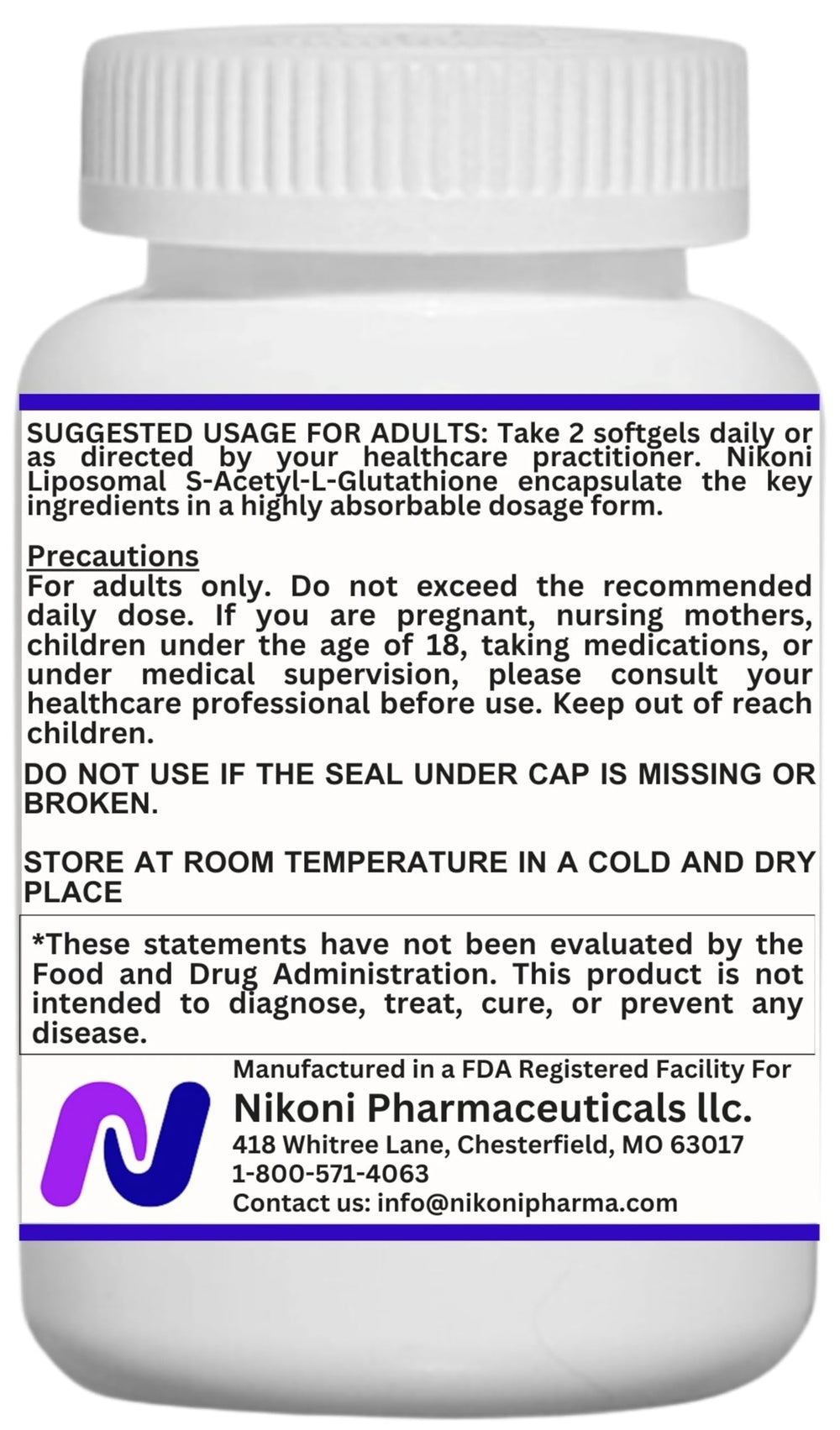 Nikoni ingredient graphic highlights glutathione and resveratrol for cellular balance.