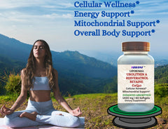 Nikoni formula with CoQ10 and Resveratrol shown for antioxidant and cellular support.