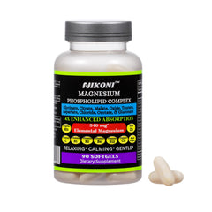 Nikoni Phospholipid Magnesium bottle front view, suggesting daily wellness support.