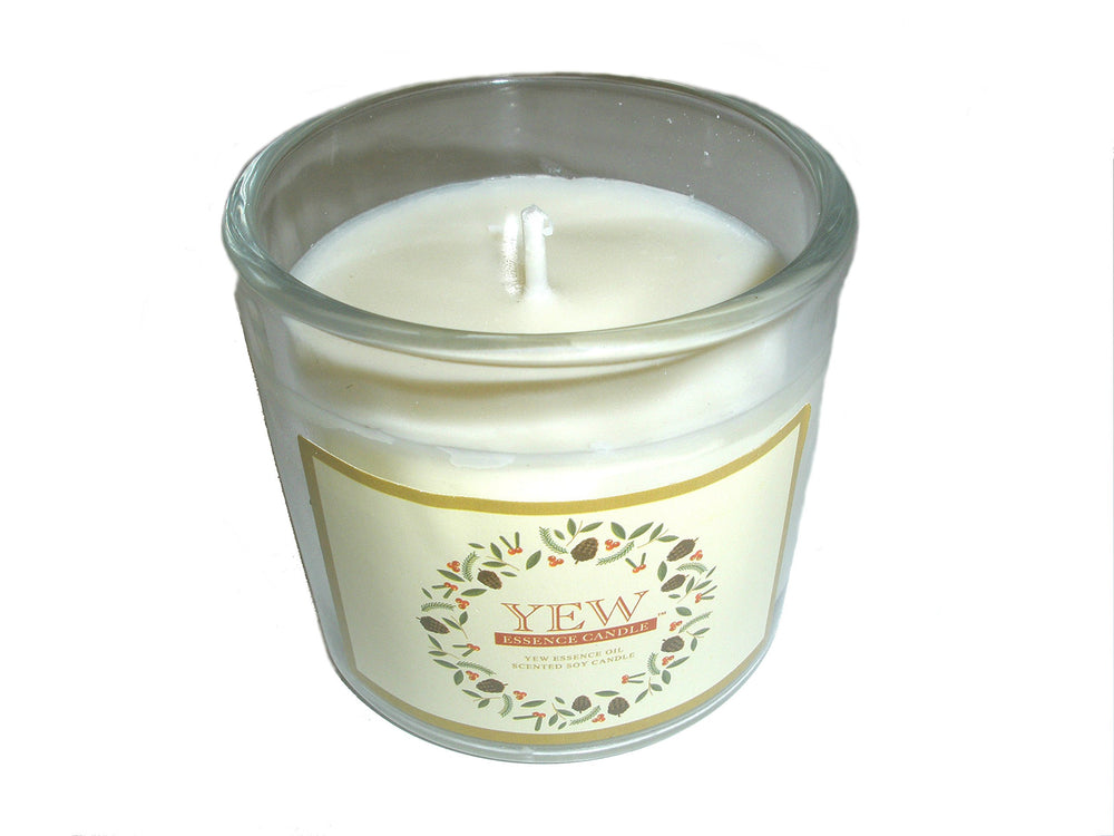 NINSAR Yew Essence Candle artisan label emphasizes natural ingredients.