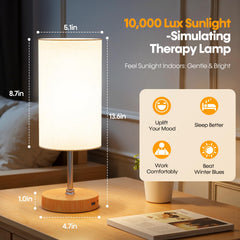 NIORSUN lamp delivers 10000 lux brightness to energize mornings and support focus.