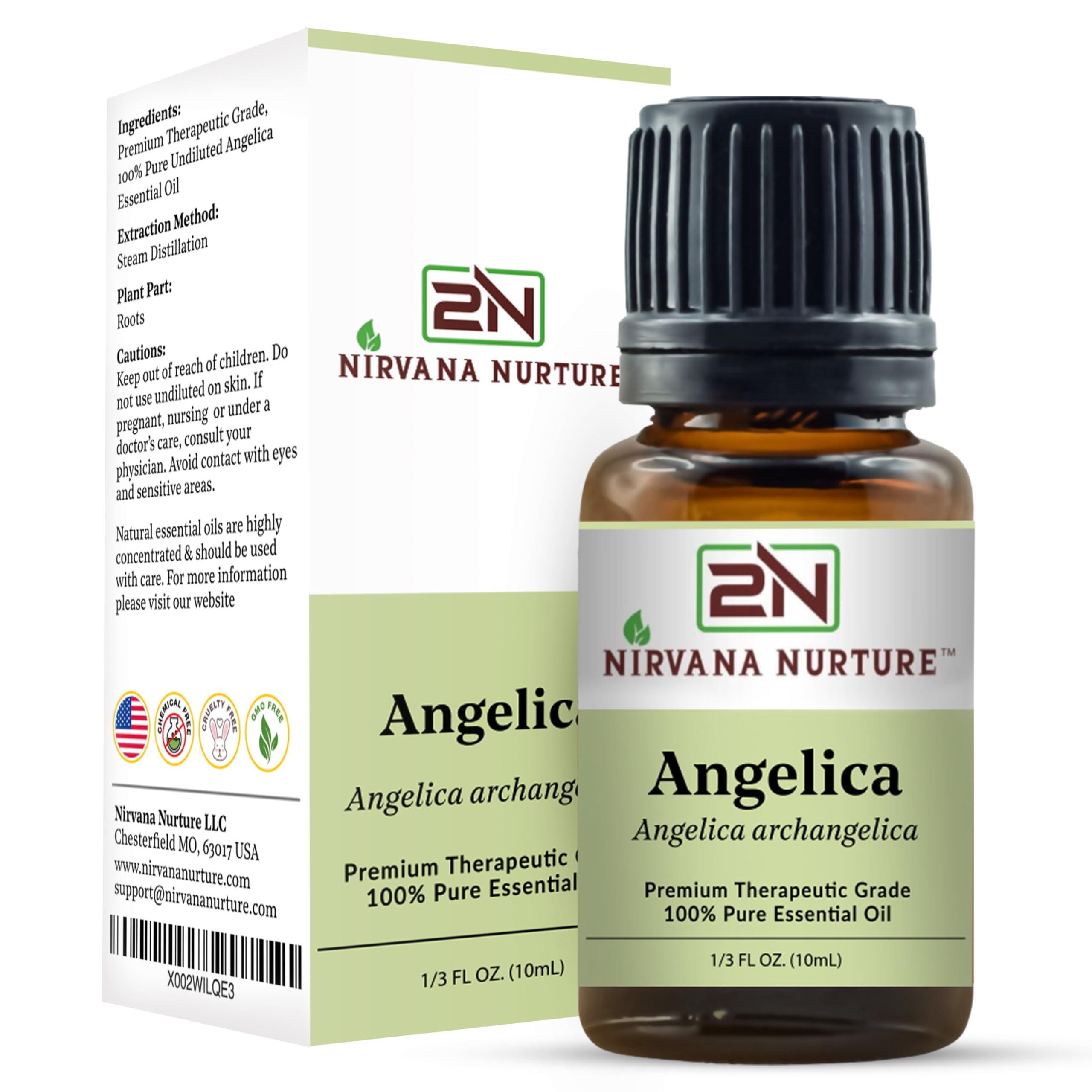 Nirvana Nurture Angelica Essential Oil used in skincare routine