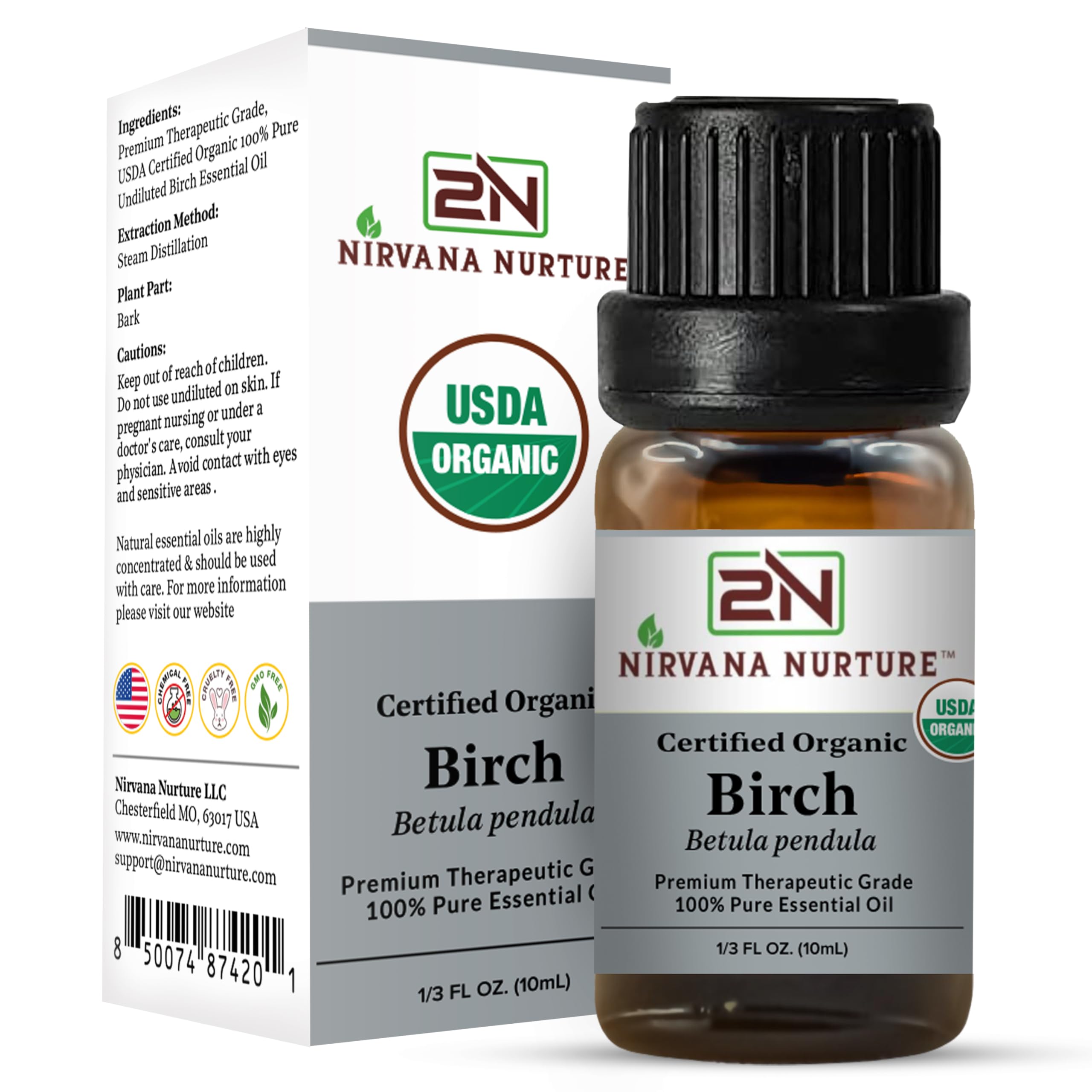 Nirvana Nurture Birch oil for soothing massage with carrier oil