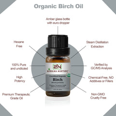 Nirvana Nurture Birch essential oil supports skincare routines with soothing, radiant complexion
