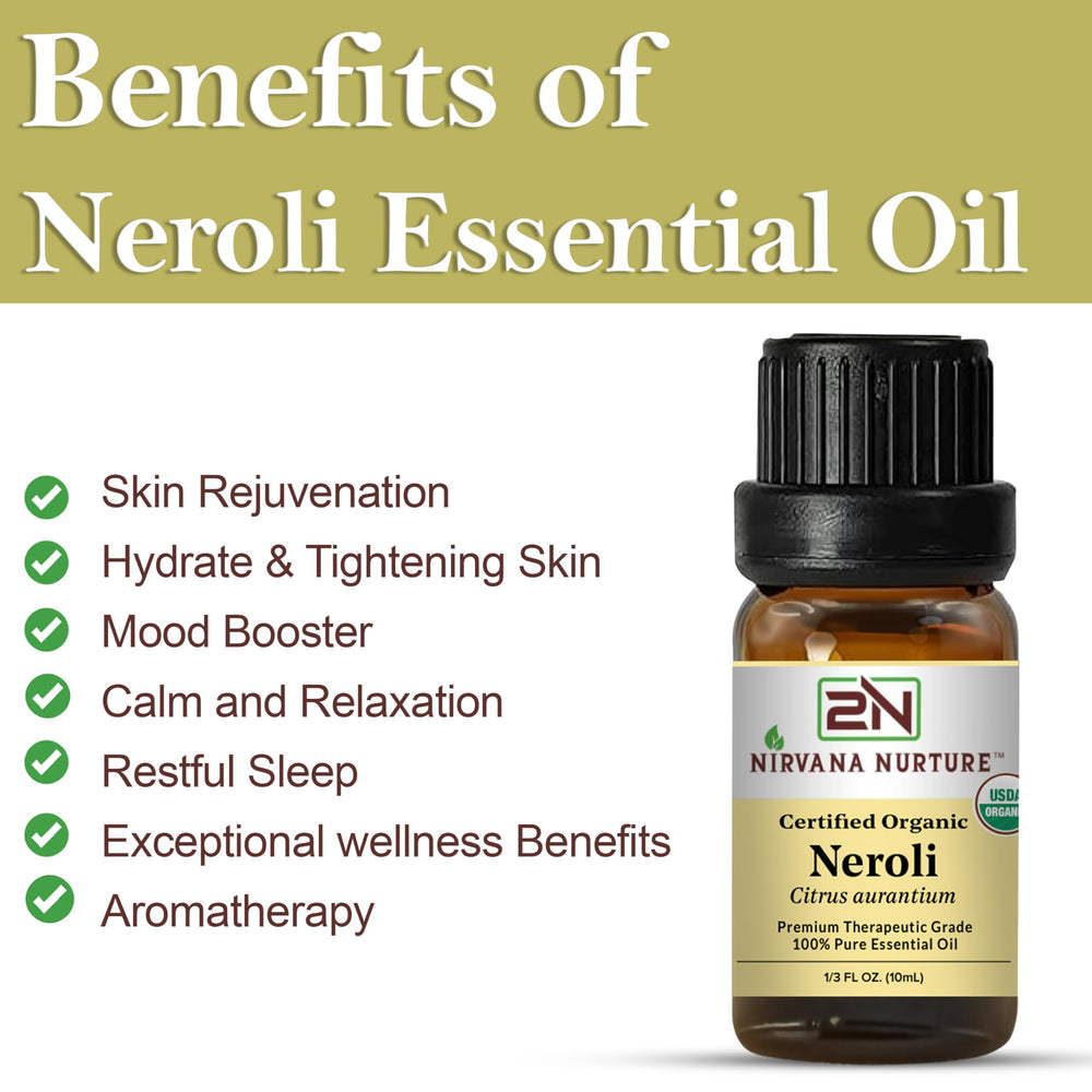 Nirvana Nurture Neroli oil dropper ready for skin care and hydration.