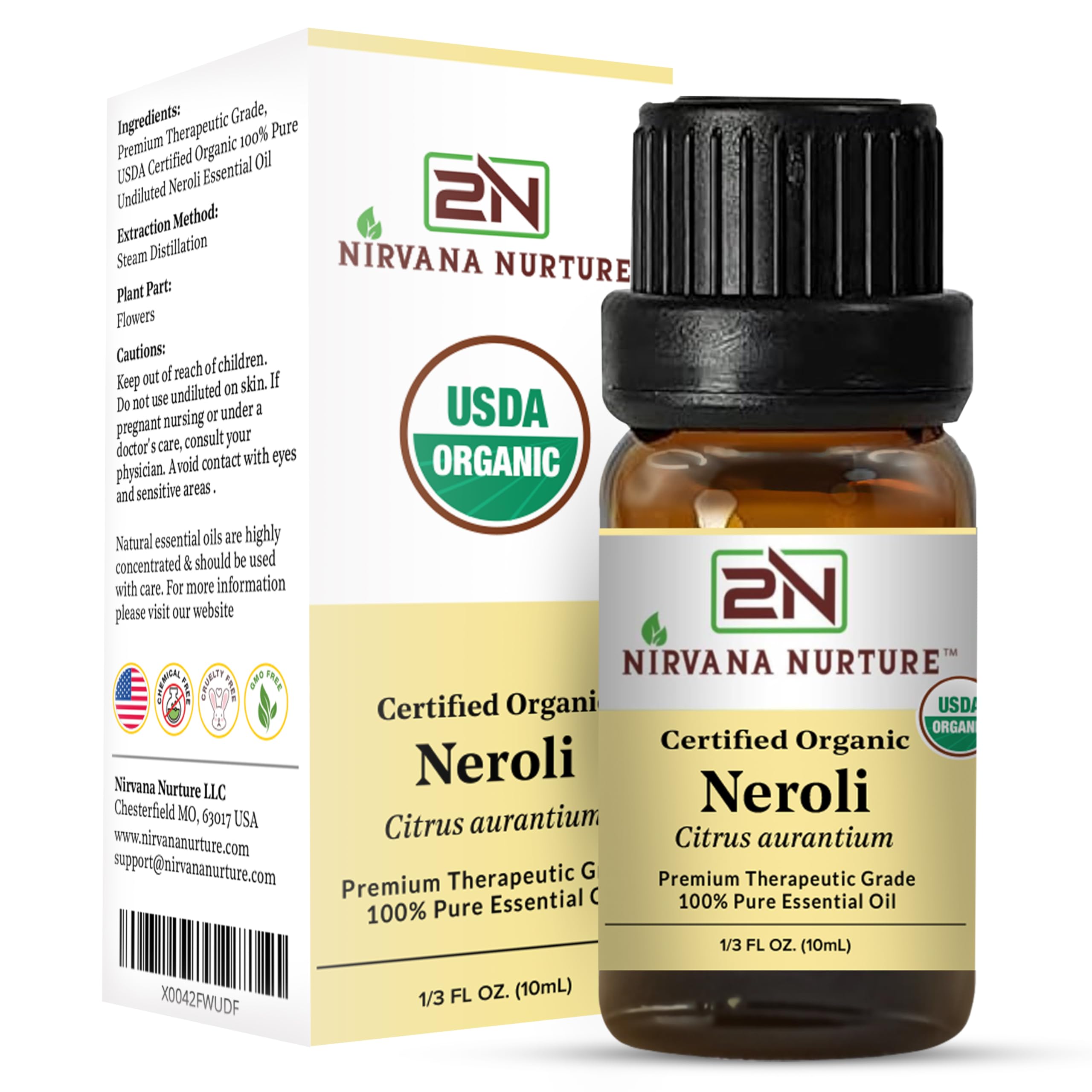 Nirvana Nurture Neroli oil used in skincare routine for radiant skin.