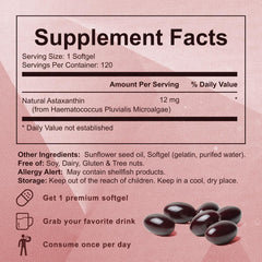 Bright orange Nitidissima Belano astaxanthin softgels indicating natural origin