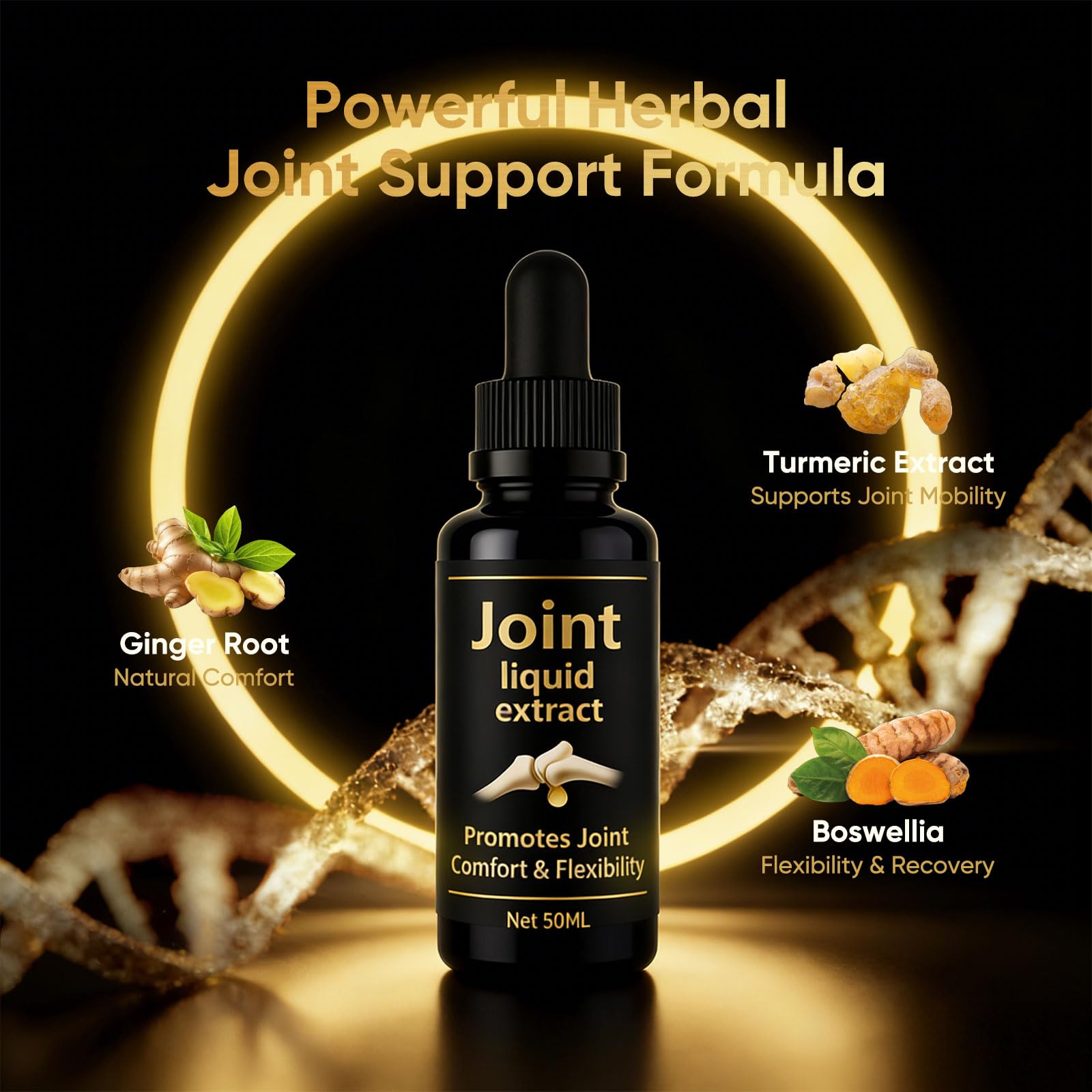 Nitidissima Joint Extract Liquid dropper delivers turmeric and ginger in a convenient daily dose.