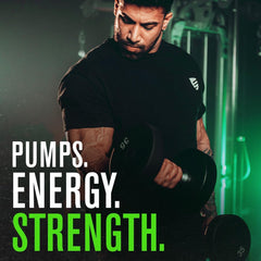 Nitrosurge energy-pump visual shows enhanced vascularity for intense gym pumps.