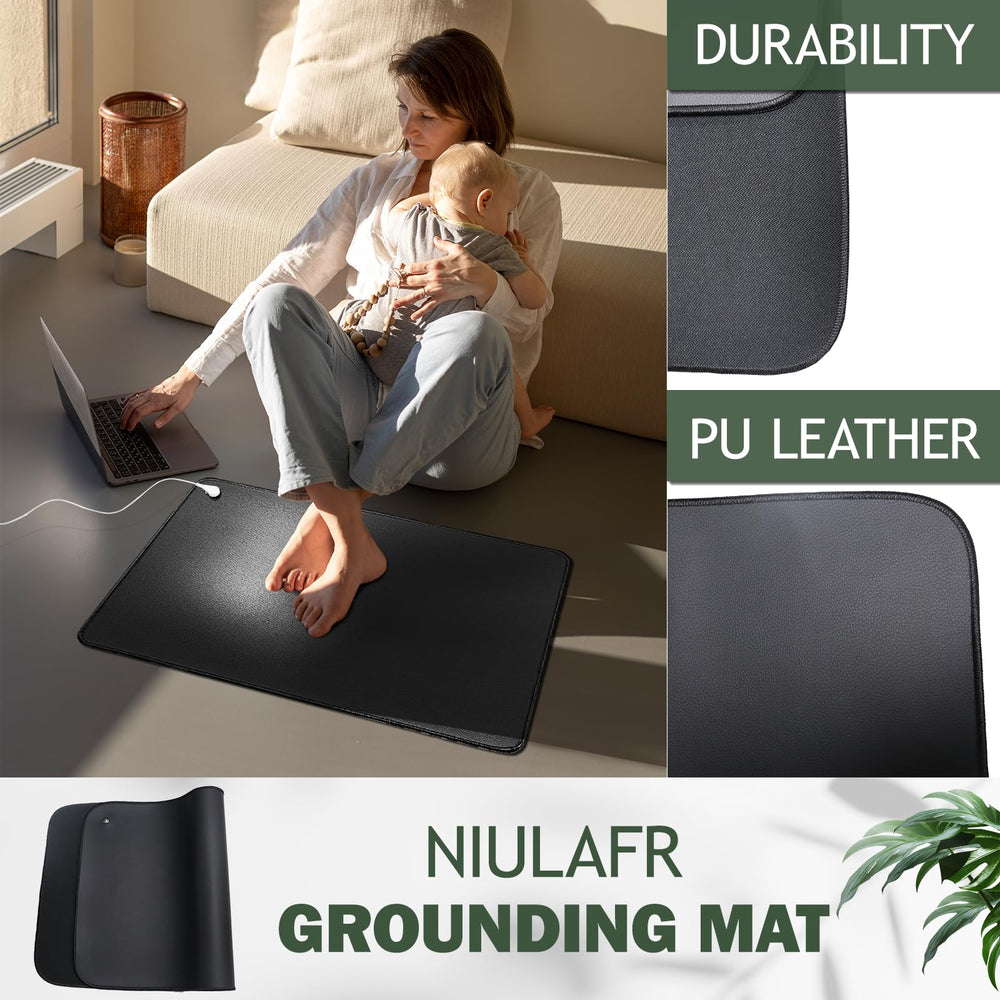 NIULAFR grounding mat rolled packaging illustrates simple setup and compact storage.