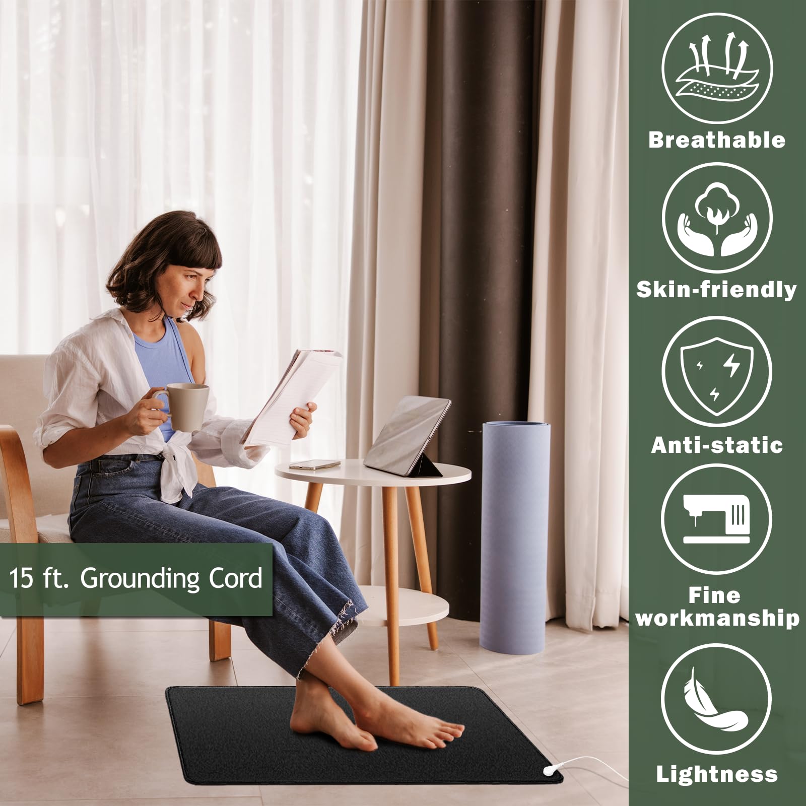 NIULAFR grounding mat table use supports comfortable desk breaks and focus.