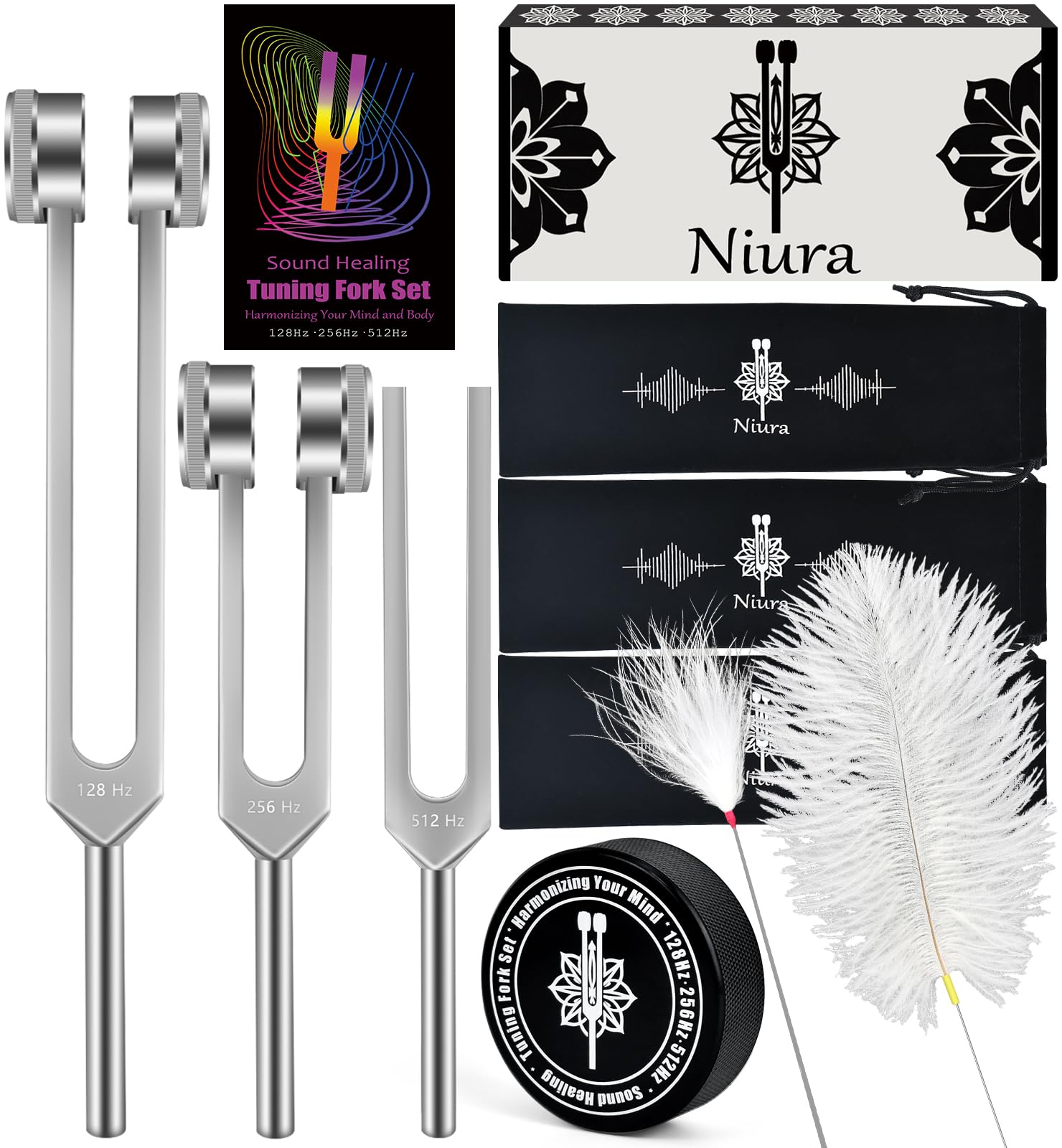 Niura 128Hz tuning fork ready for precise sound therapy sessions.