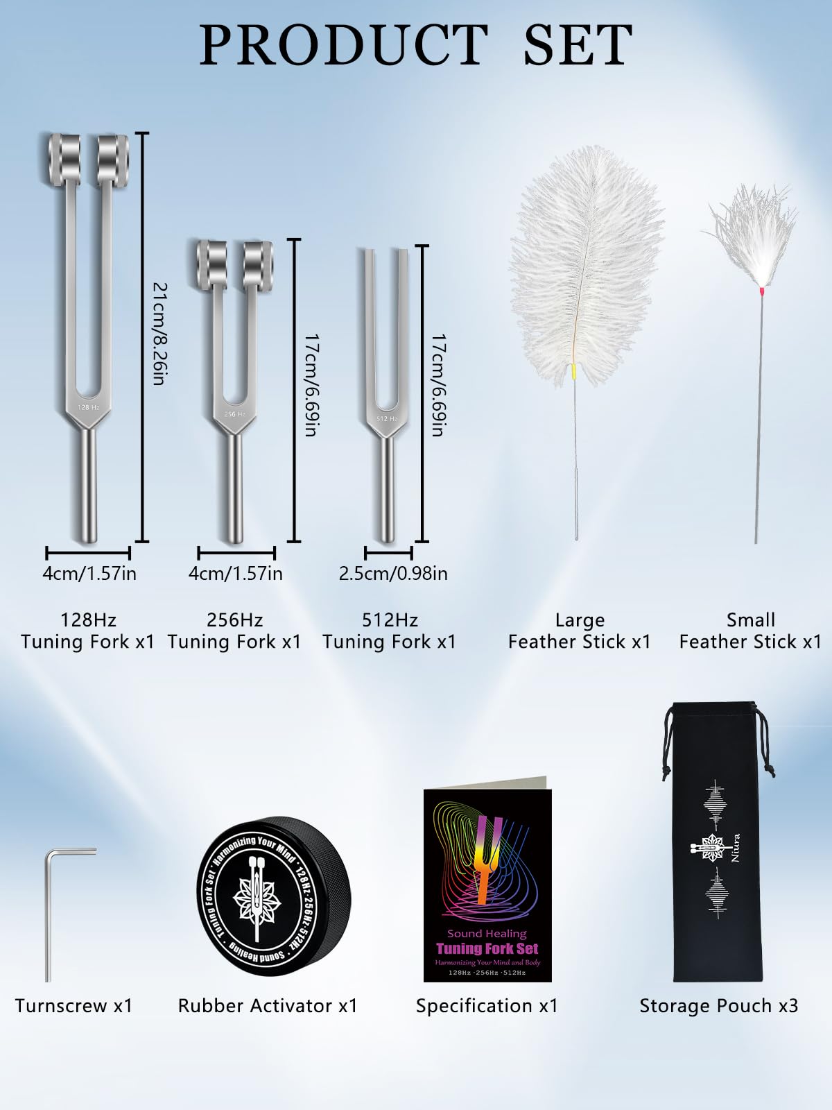 Niura 256Hz tuning fork ideal for meditative tuning and relaxation.
