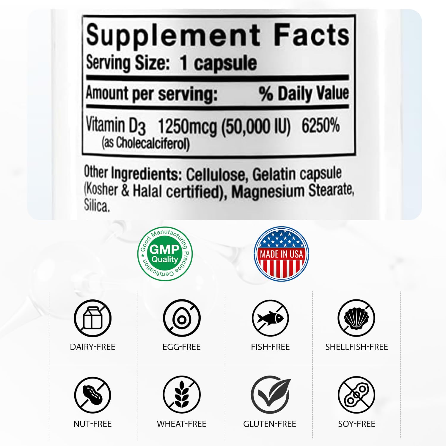 Nivagen Vitamin D3 weekly-dose label highlighting potency and directions.