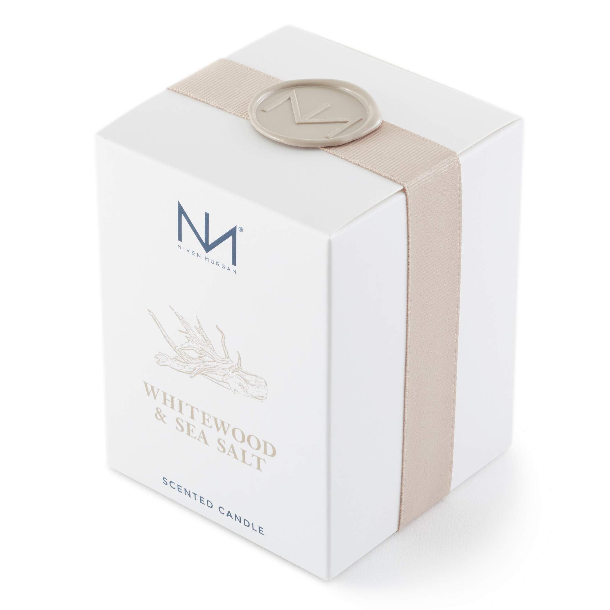 Niven Morgan Whitewood Sea Salt candle lit ambiance for evenings.