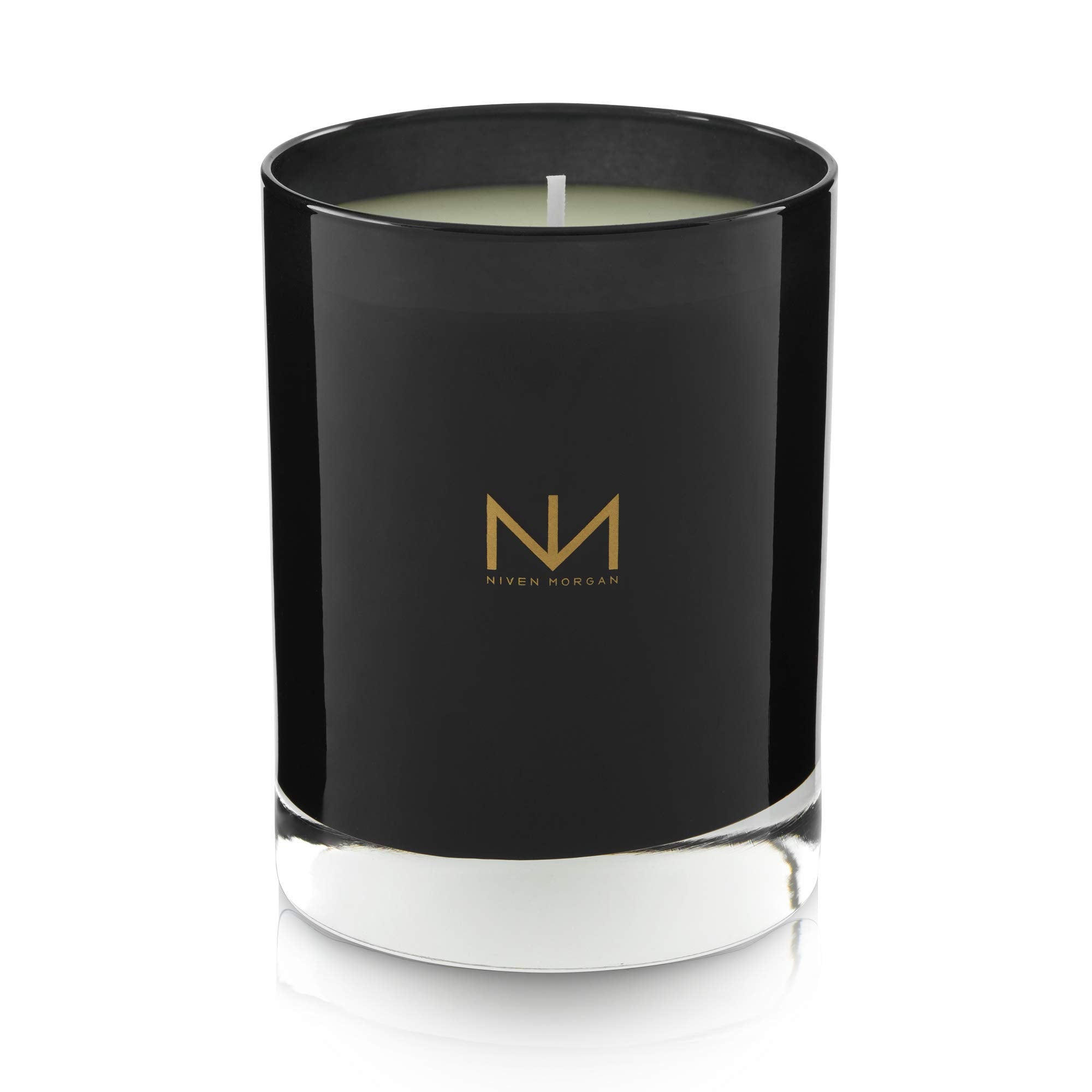 Niven Morgan Whitewood Sea Salt candle side view creates a calming atmosphere.