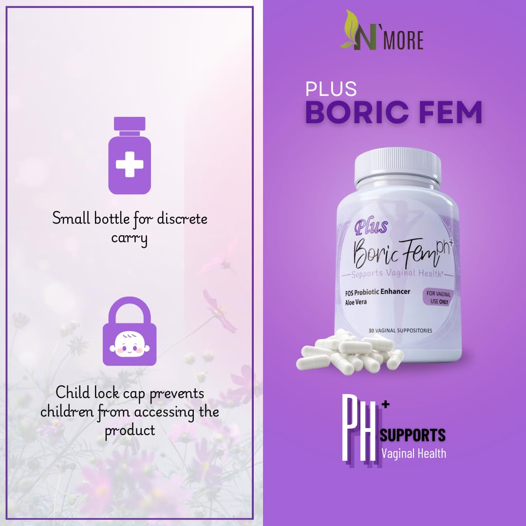 N'More FOS probiotic enhancer powder supports healthy vaginal flora.