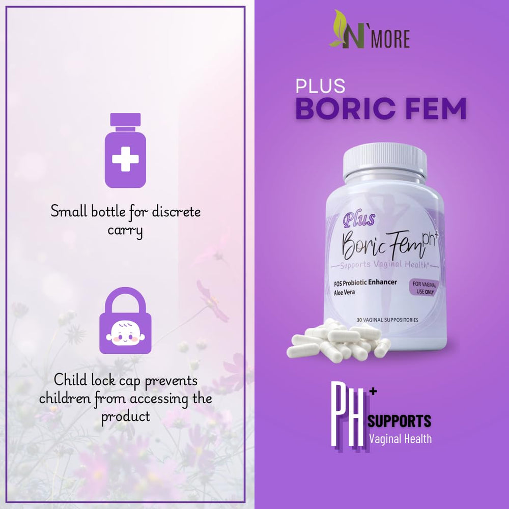 N'More FOS probiotic enhancer powder supports healthy vaginal flora.