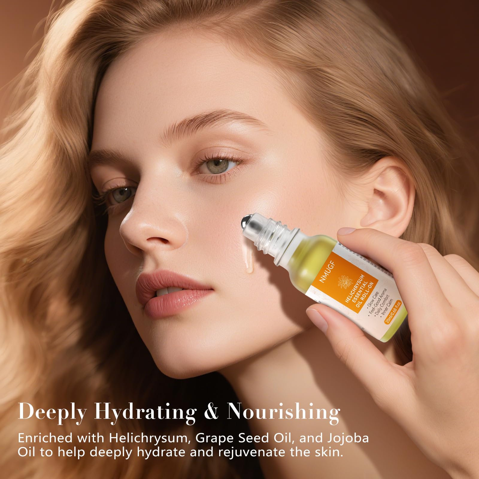 NMUGF Helichrysum roll-on in travel case for spa moments anywhere