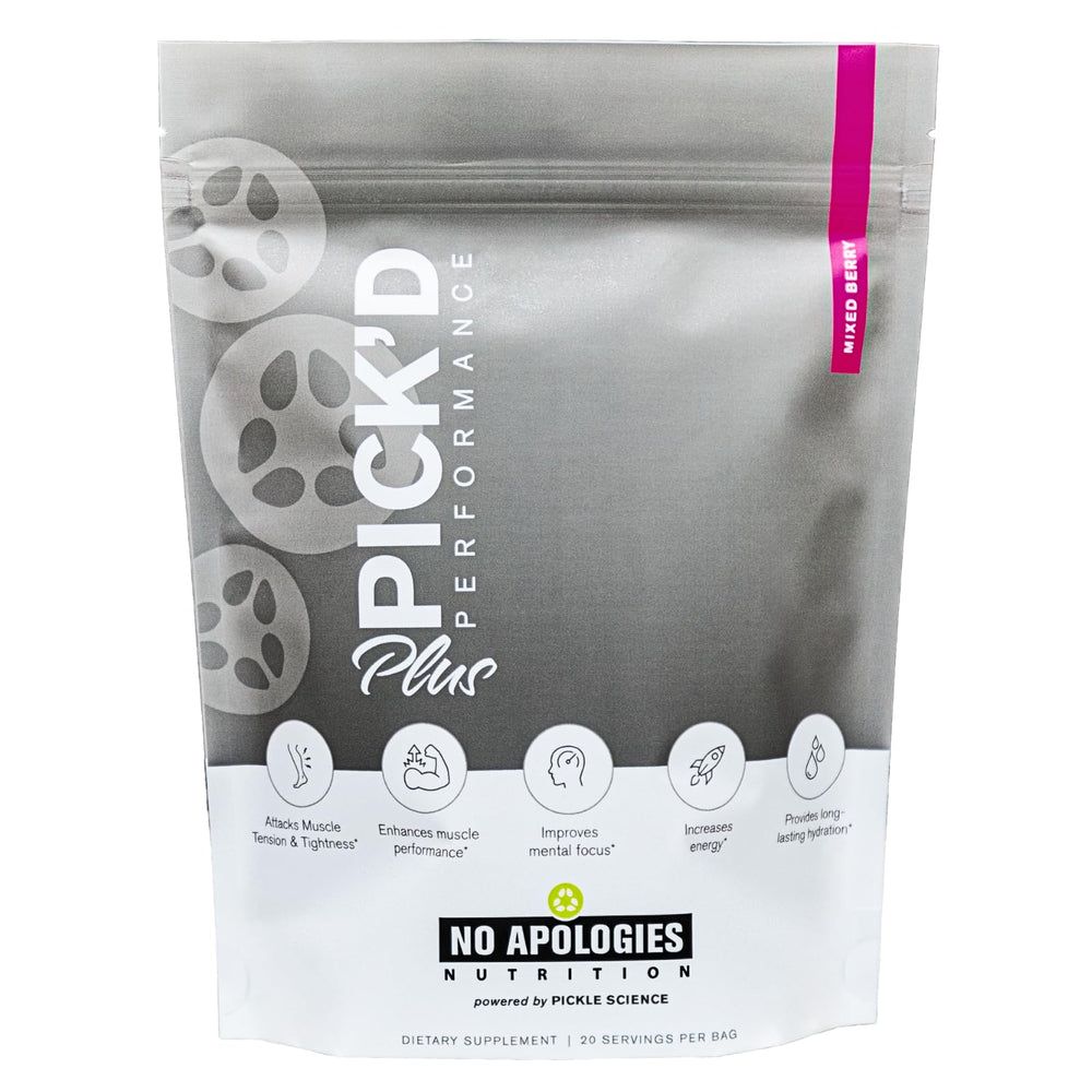 No Apologies Nutrition Pick’d Performance Plus bottle ready for hydration during training.