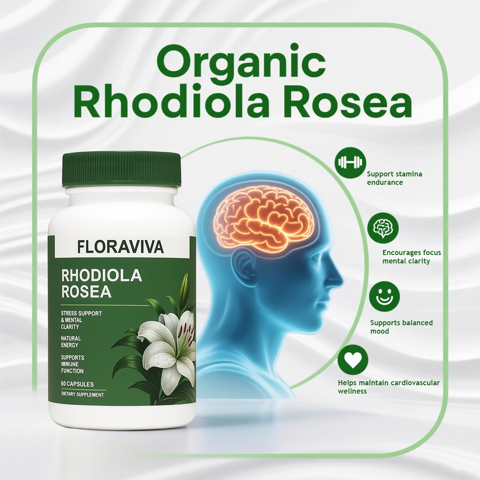No Bald Floraviva packaging box displayed for everyday stress support.