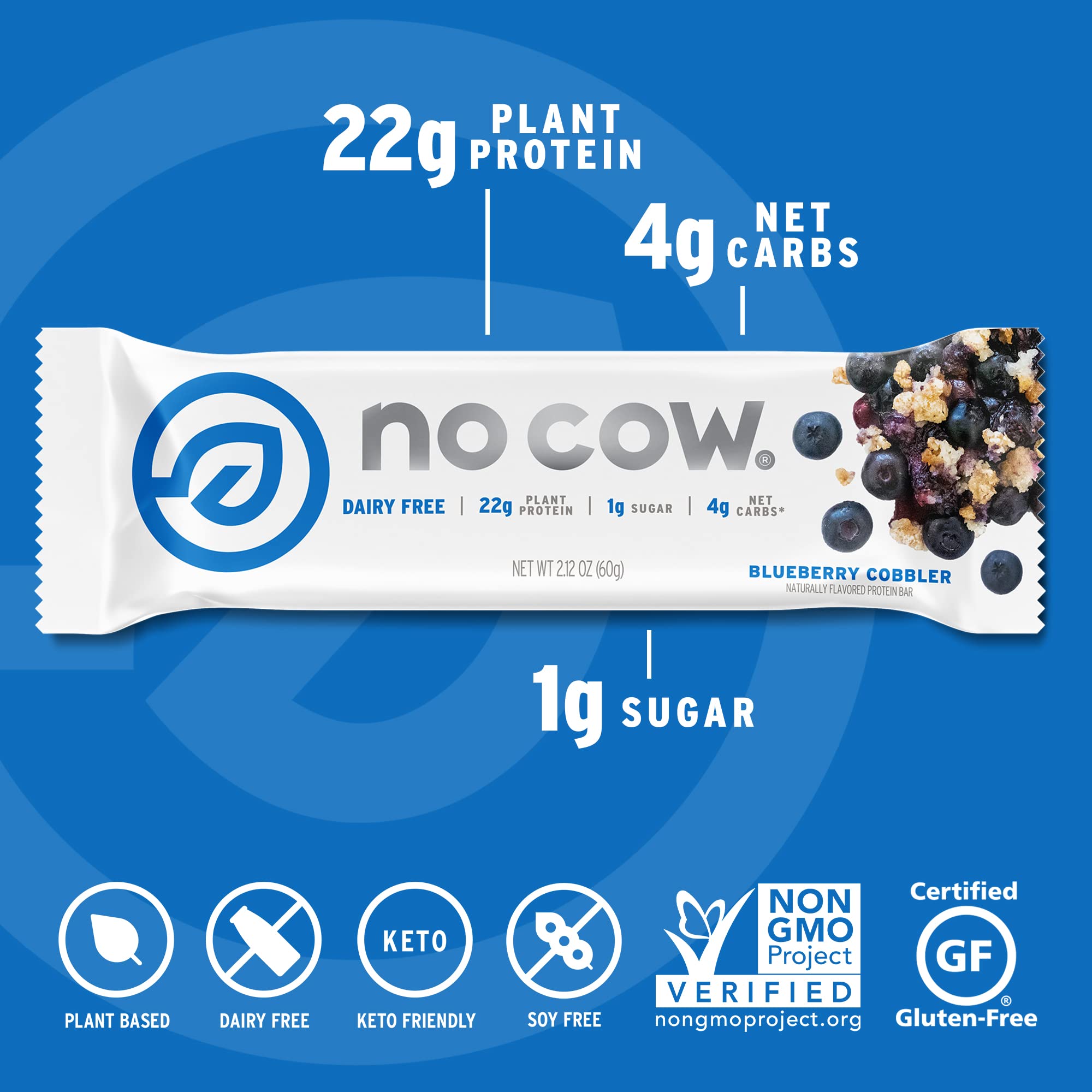 No Cow Blueberry Cobbler bar in hand for on-the-go snacking