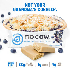 No Cow Blueberry Cobbler bar ingredients close-up with clean vegan components
