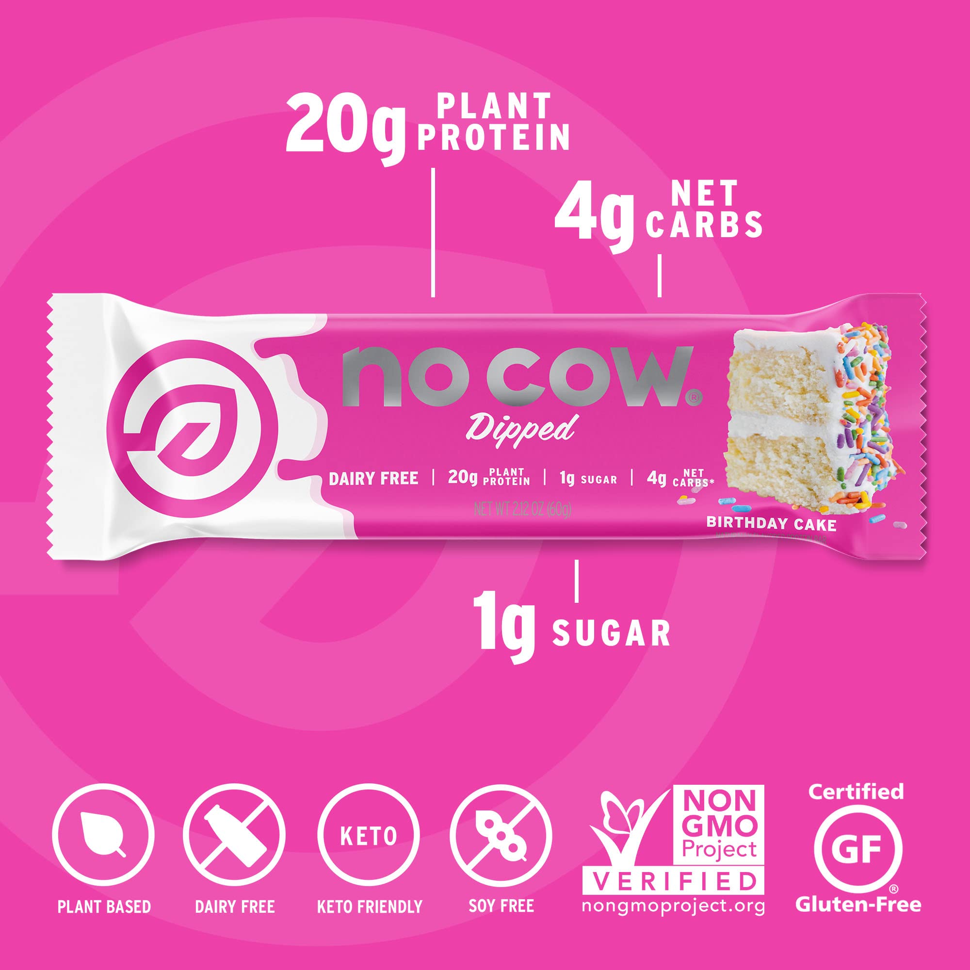 No Cow vegan protein bar pack 12, lifestyle shot for sustained fullness