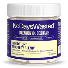 No Days Wasted DHM Detox jar front view for a simple evening routine toward next-day freshness.