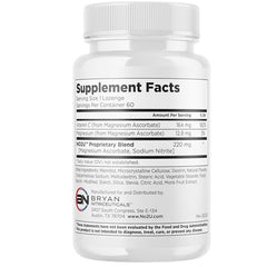 NO2U Bryan NITRICEUTICALS bottle label highlights gluten-free and dairy-free formula.