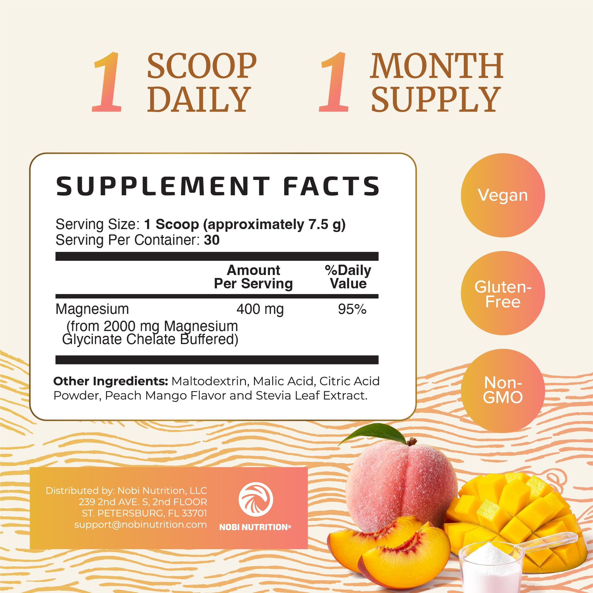 Nobi Nutrition high-absorption chelated magnesium supports efficient uptake in daily use.