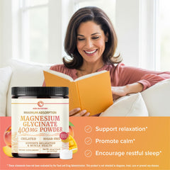 Nobi Nutrition Magnesium Glycinate powder with scoop enables simple daily dosing.