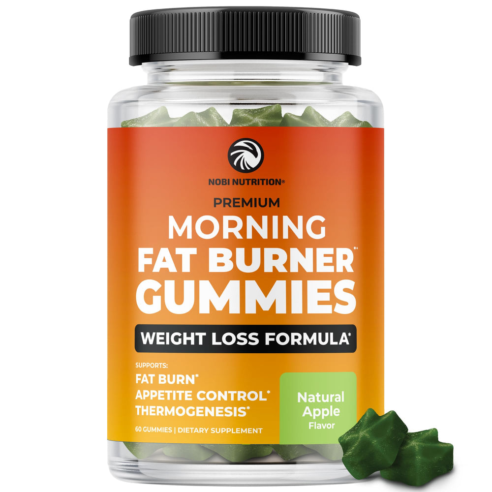 Nobi Nutrition gomitas quemagrasa en empaque, listas para empezar la mañana con energía.