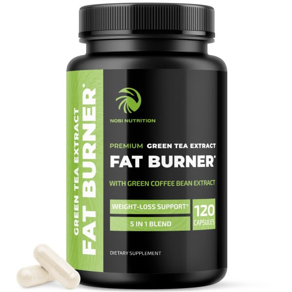Nobi Nutrition green tea fat burner bottle showcased for daily energy support