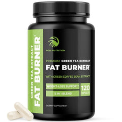 Nobi Nutrition green tea fat burner bottle showcased for daily energy support