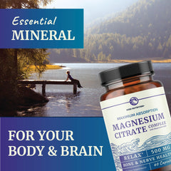 Nobi Nutrition Magnesium Citrate Complex bottle angled for everyday calm and digestion.