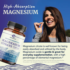 Nobi Nutrition Magnesium Citrate Complex label front highlights high absorption.