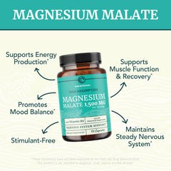 Nobi Nutrition Magnesium Malate capsules closeup showing dosage.