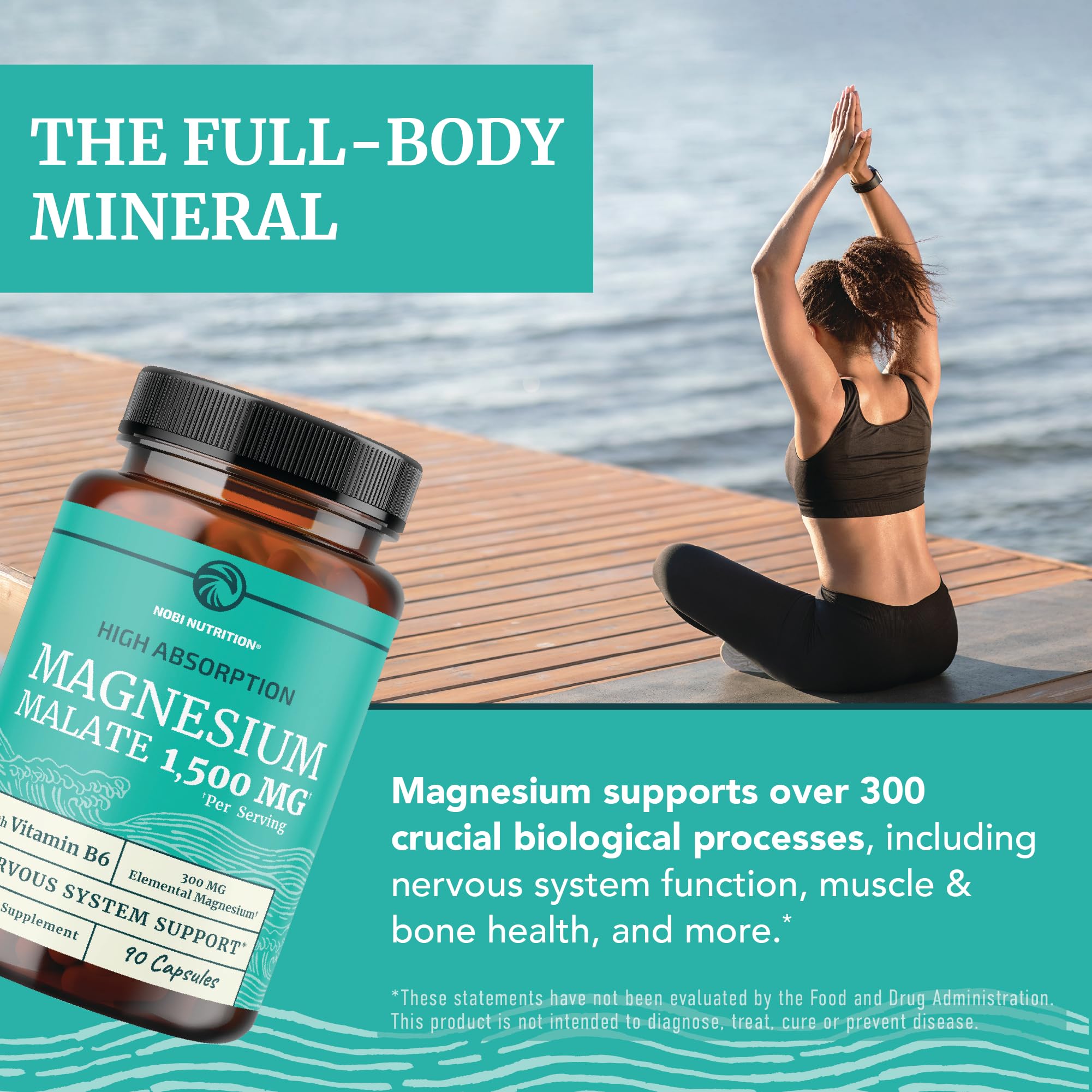 Nobi Nutrition Magnesium Malate non-GMO seal on bottle.