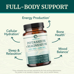 Nobi Nutrition potassium magnesium ingredient panel highlights high potency per serving