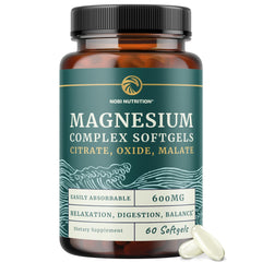 Nobi Nutrition Triple Magnesium Softgels bottle front with 60-count container for daily support