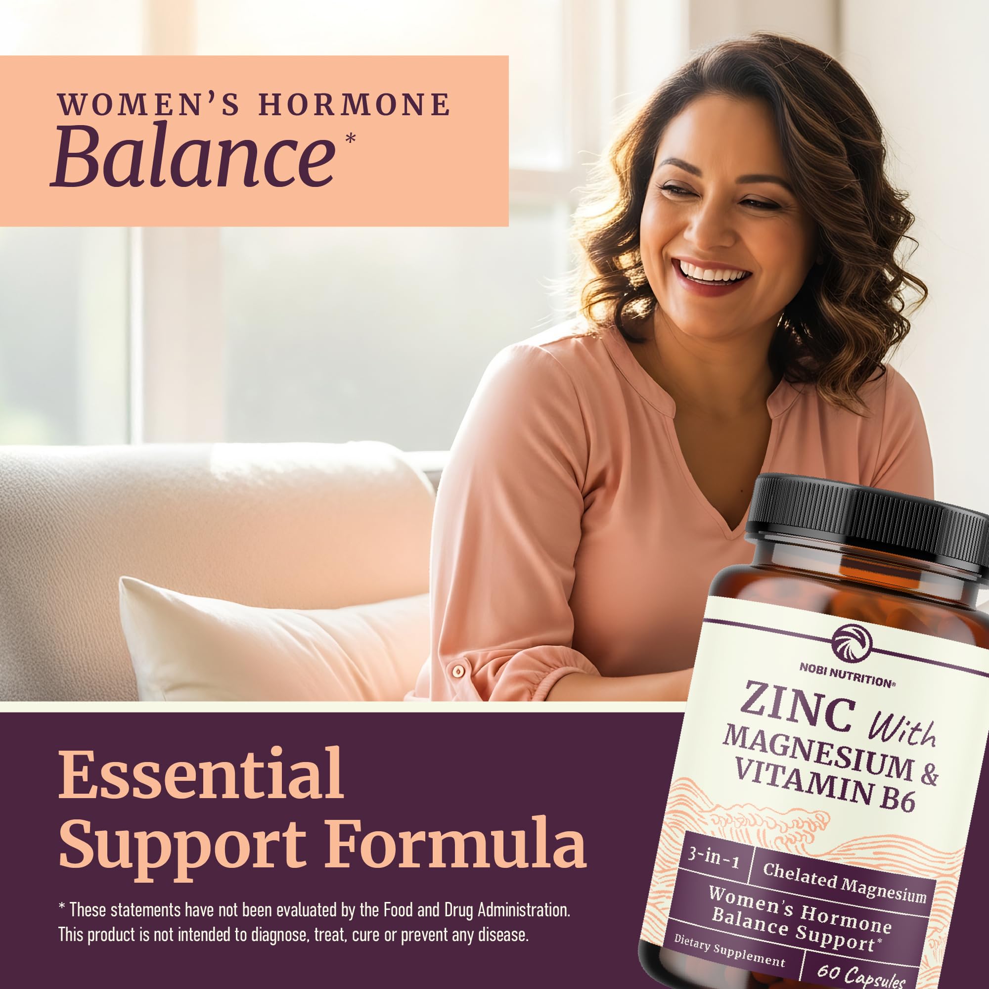 Nobi Nutrition vitamin B6 label highlights mood and balance support