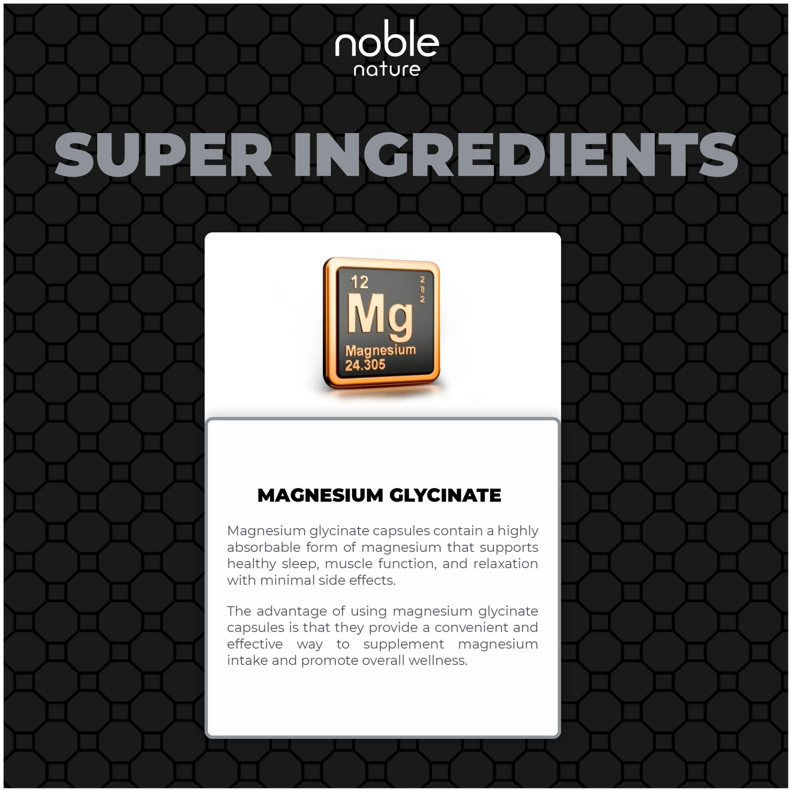Noble Nature label detail emphasizing purity and quality standards
