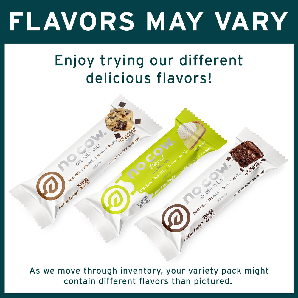 No Cow bar ingredients label view emphasizes clean non-GMO ingredients.